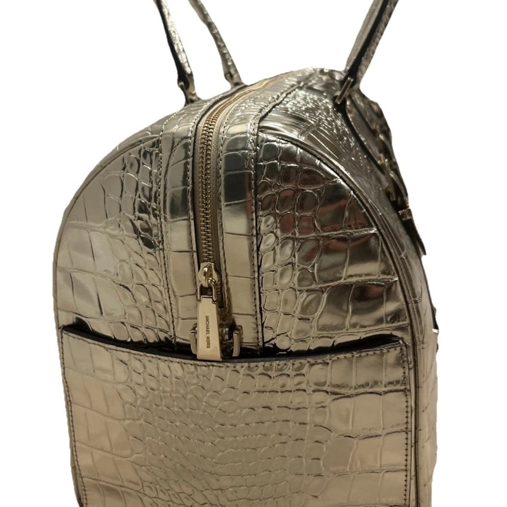 NWT MICHAEL KORS X-Large Traveler Metallic Embossed Leather Weekender Bag - Picture 4 of 7